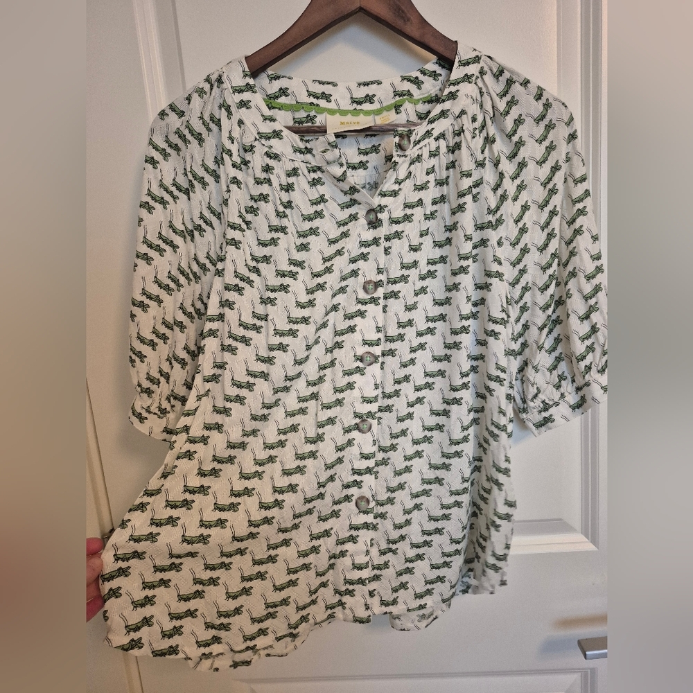Anthropologie Maeve Grasshopper Blouse New